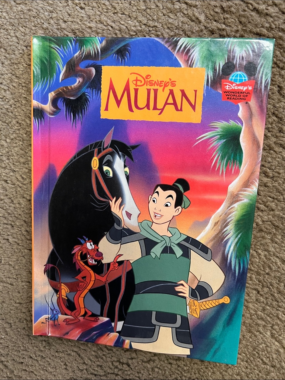 Walt Disney Wonderful World of Reading Mulan Book Vintage 90s Kids Children